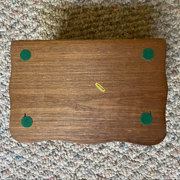 Wooden Jewelry Box Blush Interior Gold Accents - Picture 11 of 12